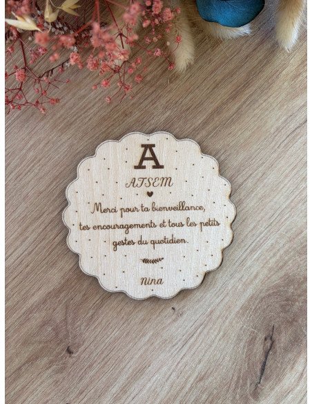 Magnet personnalisé  – Cadeau Maîtresse, ATSEM, Maître ou Nounou