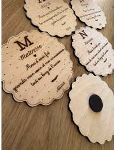 Magnet personnalisé  – Cadeau Maîtresse, ATSEM, Maître ou...