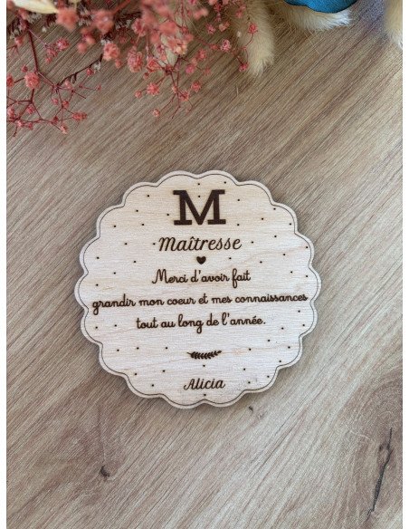 Magnet personnalisé  – Cadeau Maîtresse, ATSEM, Maître ou Nounou