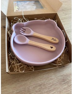 Coffret repas 3 pièces ROSE modèle COEUR 2