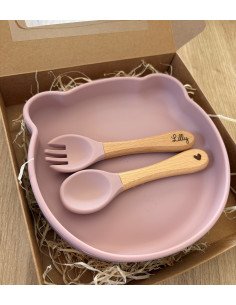 Coffret repas 3 pièces ROSE modèle COEUR