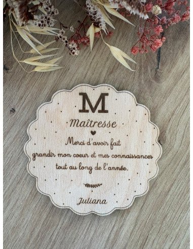 Magnet personnalisé  – Cadeau Maîtresse, ATSEM,...