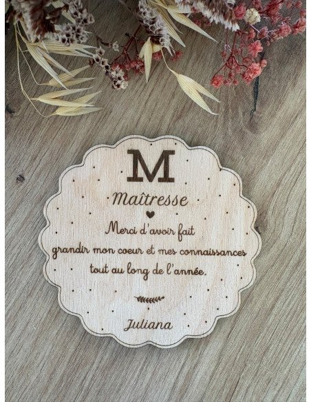 Magnet personnalisé  – Cadeau Maîtresse, ATSEM, Maître ou Nounou