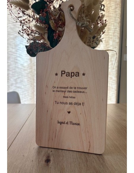 🪵 Planche à découper décorative en bois gravé- PAPA