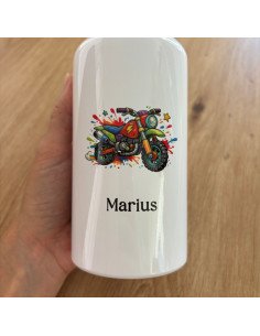 🎒🍼🍱 Gourde et/ou boîte à goûter personnalisée – Thème MOTO