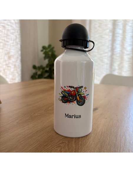 🎒🍼🍱 Gourde et/ou boîte à goûter personnalisée – Thème MOTO