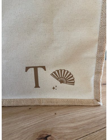 Sac en toile de jute beige MOTIF FLAMENCO