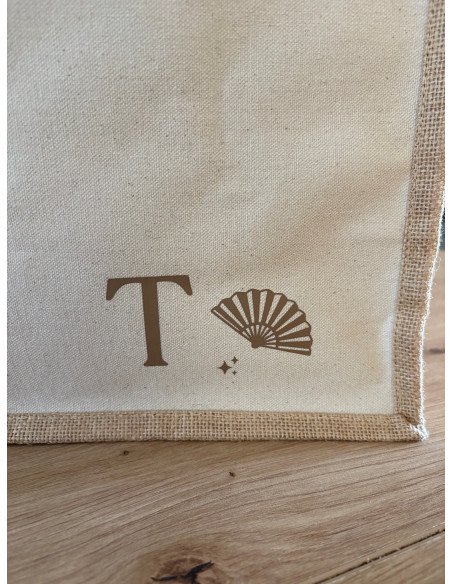 Sac en toile de jute beige MOTIF FLAMENCO