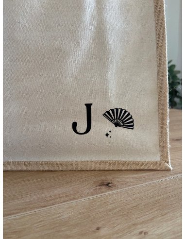 Sac en toile de jute beige MOTIF FLAMENCO