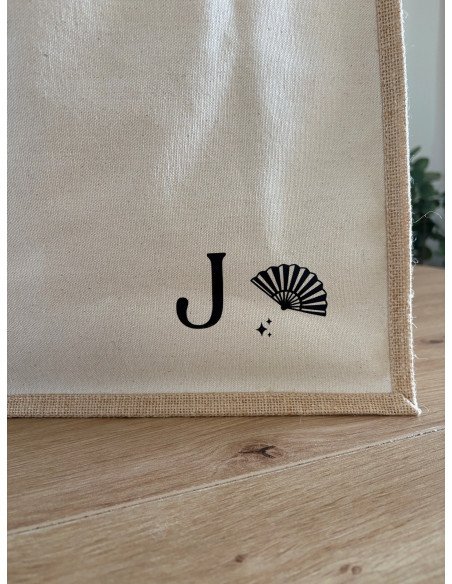 Sac en toile de jute beige MOTIF FLAMENCO