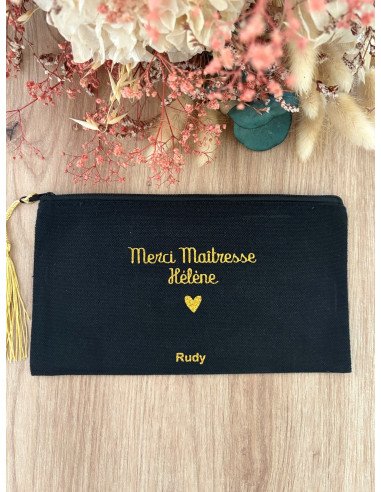 Petite pochette noire personnalisé – Cadeau...