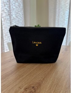 Grande pochette  prénom – 5L (23×23×11 cm) prénom + cœur 2