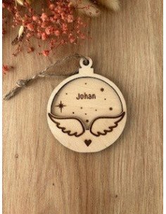 Boule de Noël personnalisée en bois – En mémoire d'un...