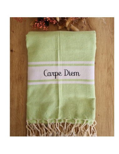 Fouta de plage palmier dorée paillette