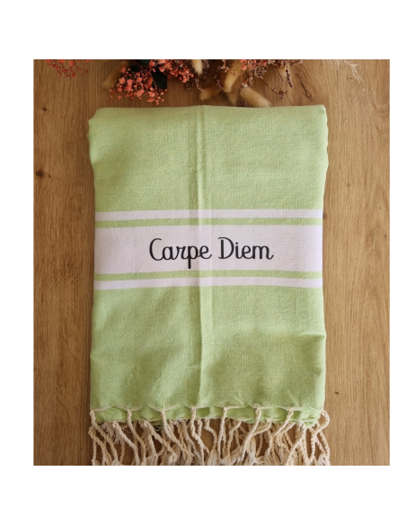 Fouta de plage palmier dorée paillette