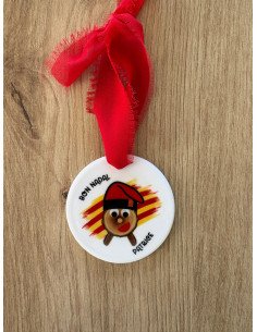 Boule de Noël en céramique personnalisée Caga Tió (Tió de...