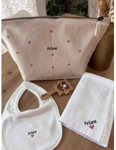 Coffret Naissance Personnalisé – Pochette, bavoir, lange...