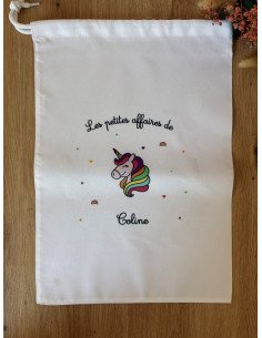 Pochon en polyester personnalisé- THEME LICORNE