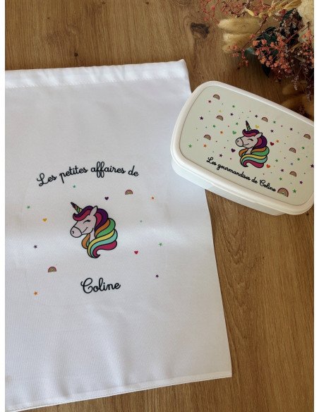 Pochon en polyester personnalisé- THEME LICORNE