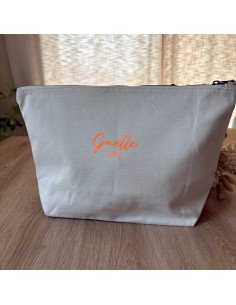 Grande pochette personnalisée BEIGE – 5L (23×23×11 cm)...