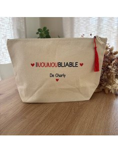 Grande pochette personnalisée – 5L (23×23×11 cm) Beige...