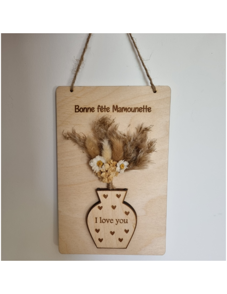 Vase en relief, fleurs séchées & personnalisation