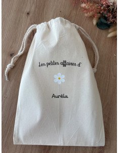 Pochon en tissu personnalisé modèle MARGUERITE