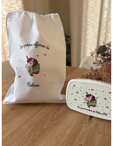 Offre Duo licorne – Pochon  et boîte à goûter