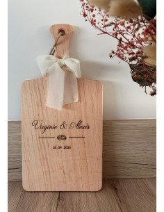 🪵 Planche à découper décorative en bois gravé- Mariage 2