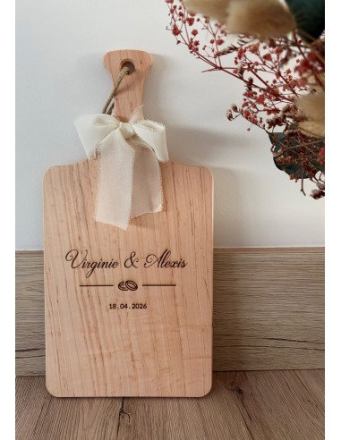 🪵 Planche à découper décorative en bois gravé-...
