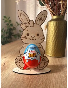 Lapin de Pâques en bois personnalisé avec prénom MODELE...