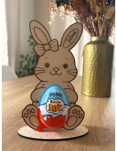 Lapin de Pâques en bois personnalisé avec...