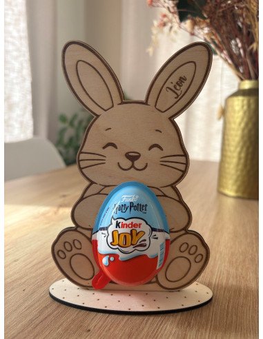 Lapin de Pâques en bois personnalisé avec...