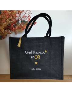 Sac en toile de jute en or