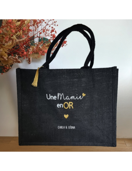 Sac en toile de jute en or