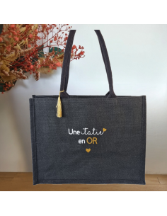 Sac en toile de jute en or 2