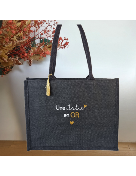 Sac en toile de jute en or