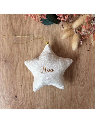 Étoile de Noël en velours – Personnalisée avec...