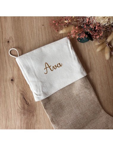 Chaussette de Noël personnalisée – Toile de...