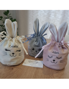 Pochon de Pâques en velours – Personnalisé avec prénom