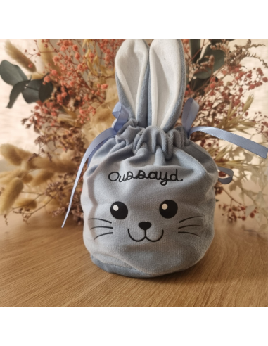 Pochon de Pâques en velours – Personnalisé avec...