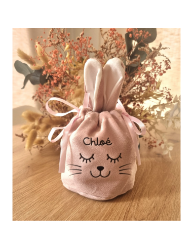 Pochon de Pâques en velours – Personnalisé avec...