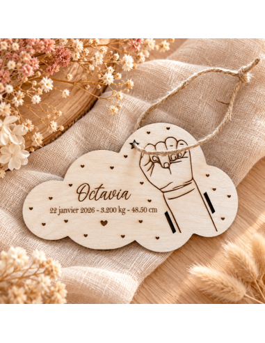 Bracelet de naissance  un enfant motif coeur