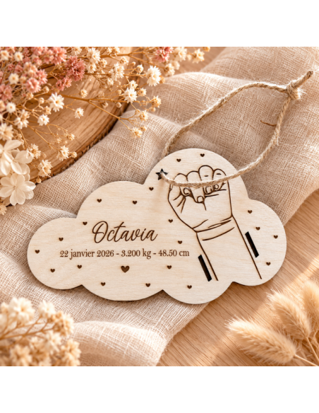 Bracelet de naissance  un enfant motif coeur