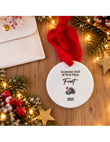 Boule de Noël personnalisée MARIAGE