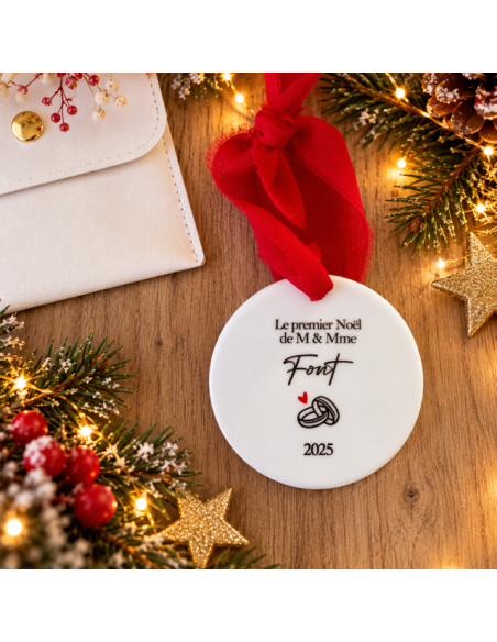 Boule de Noël personnalisée MARIAGE