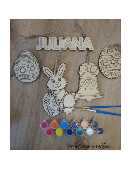 Box de Pâques en bois à peindre – Activité enfant avec prénom personnalisé