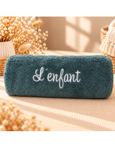 Serviette de bain verte 140x70 cm Prénom