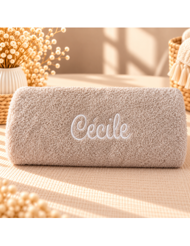 Serviette de bain beige 140x70 cm Prénom