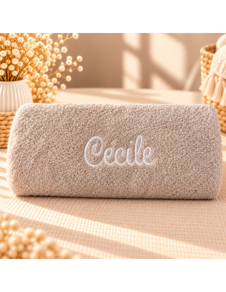 Serviette de bain beige 140x70 cm Prénom